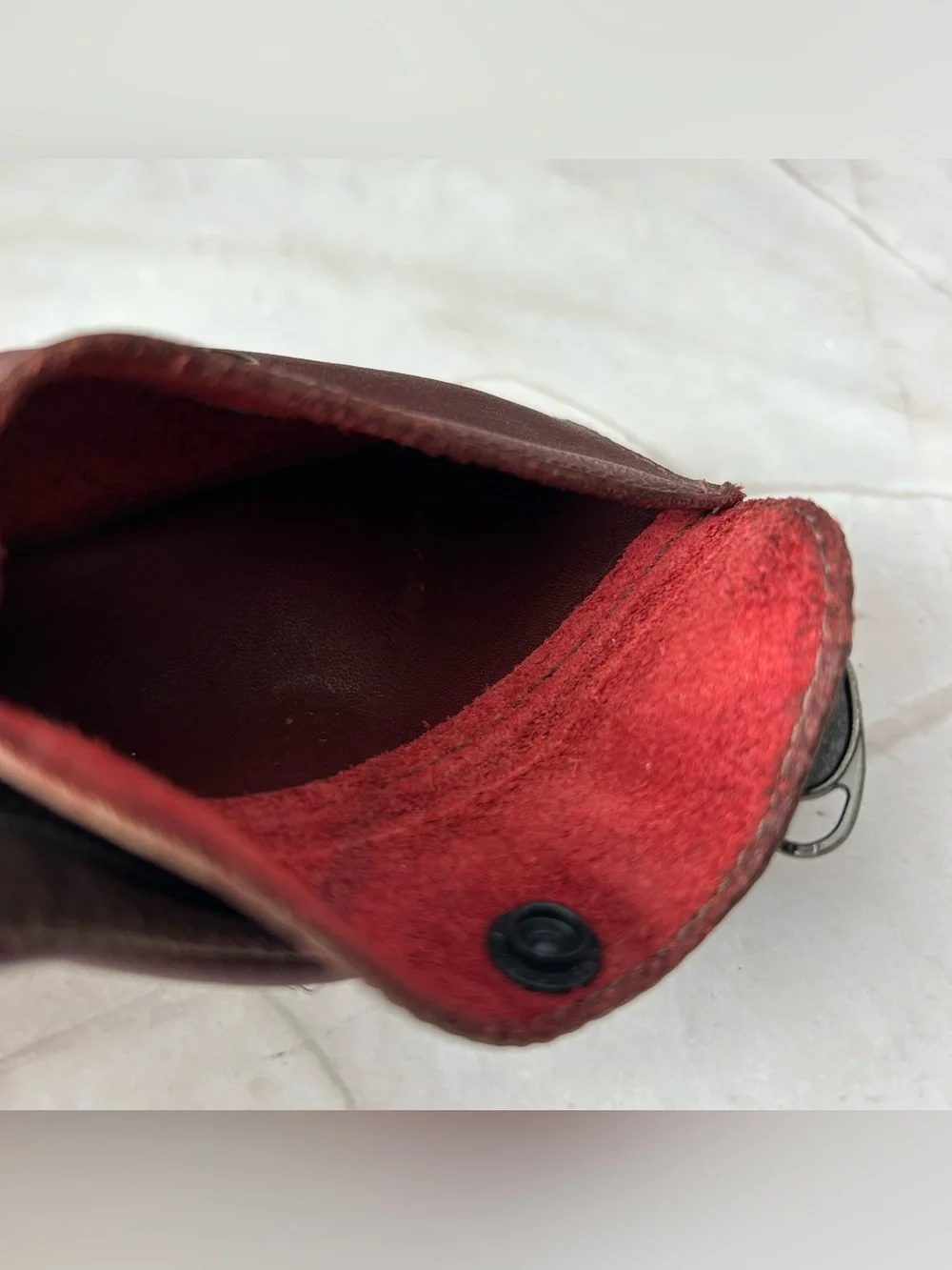 Leather Key & Coin Pouch in Dark Brown